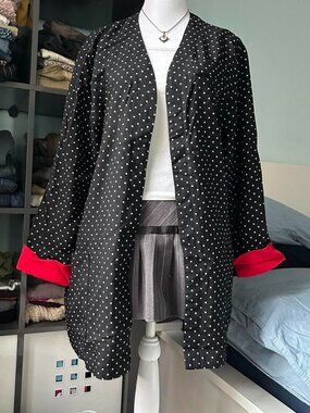 Vintage 80’s PV Rich Polkadot Blazer with Red Cuffs